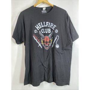 Stranger Things Hellfire Club T-Shirt Black Netflix Men’s XL 46" Chest